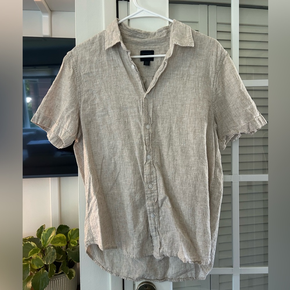 Men's Casual Linen Shirt - Beige